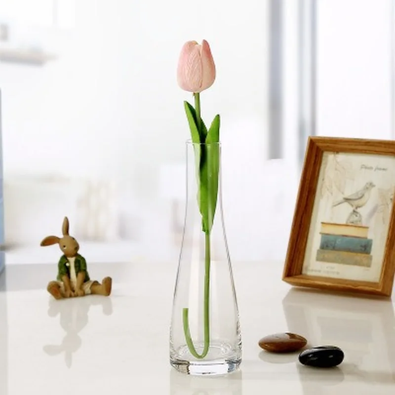 Priehľadné Sklenené Vázy Čerstvé a Jednoduchá Malá Váza Domov Jedálenský Stôl Malé Ústa Štíhla Rose Váza Mini Obývacej Miestnosti Dekorácie