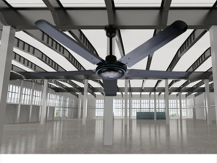 Priemyselné veľké stropný ventilátor 56 palcový čierny s diaľkovým ovládaním Módne stropný ventilátor s piatimi metal blade 100W