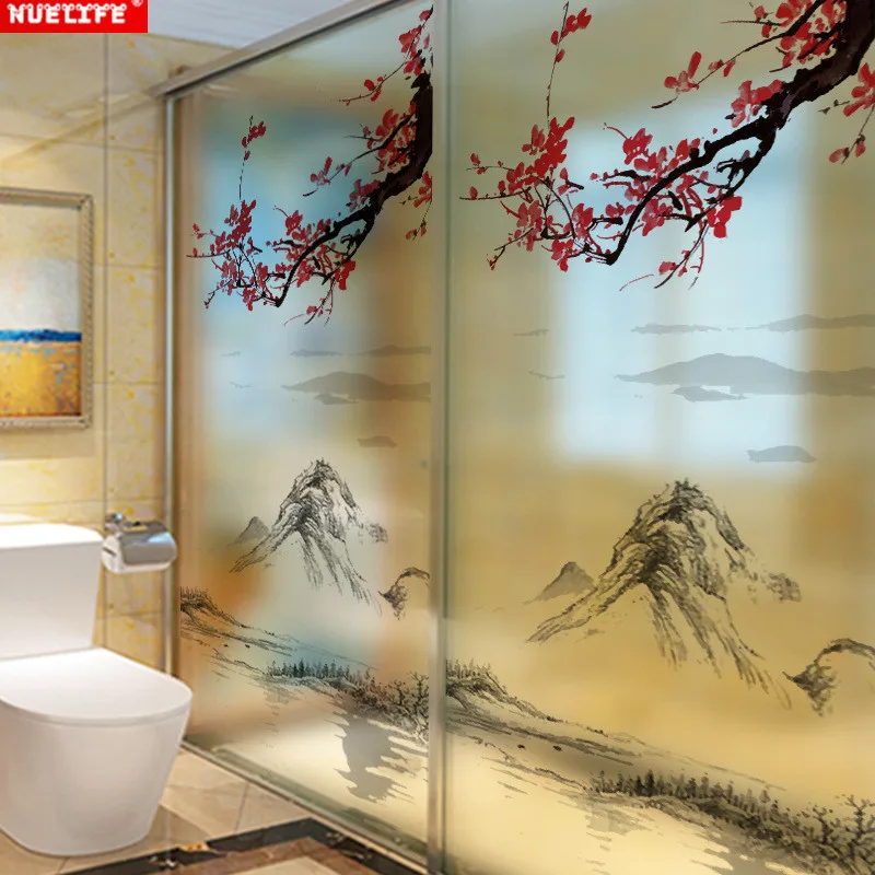Prispôsobiteľný veľkosti Čínsky štýl, nepriehľadné matné okna kancelárie, spálne, obývacej roomsliding dvere, kúpeľňa samolepiace sklo film