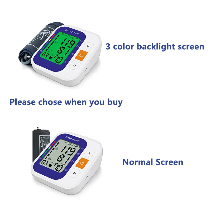 Profesionálny Automatický Digitálny Rameno Krvný Tlak Monitor Veľké BacklightLCD Displej Hovorí srdcovej frekvencie Stroj sphygmomanometer