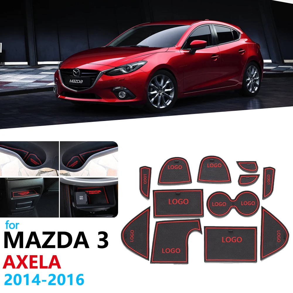 Protišmyková Gumová Brány Slot Pohár Mat Na Mazda 3 Axela BM 2016 MK3 pred-Facelift Dvere Groove Mat Auto Samolepky Príslušenstvo