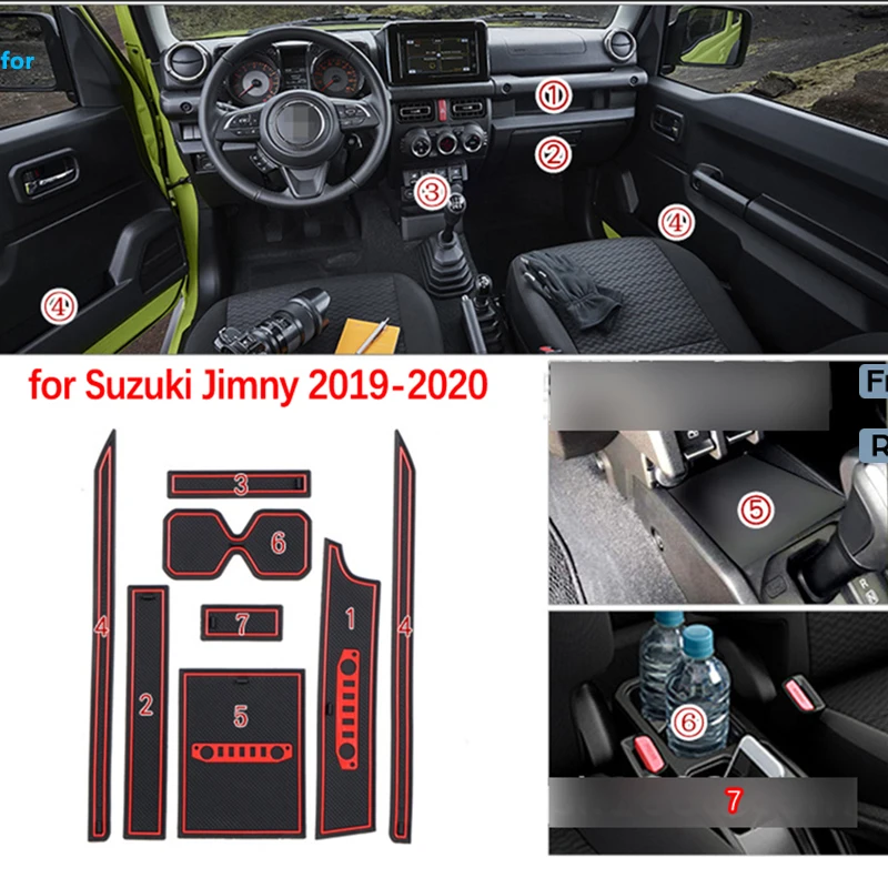 Protišmyková Gumová Brány Slot Pohár Mat na Suzuki Jimny 2019 2020 JB64 JB74 Jimny Sierra Auto Príslušenstvo Nálepky Dvere Slot Mat