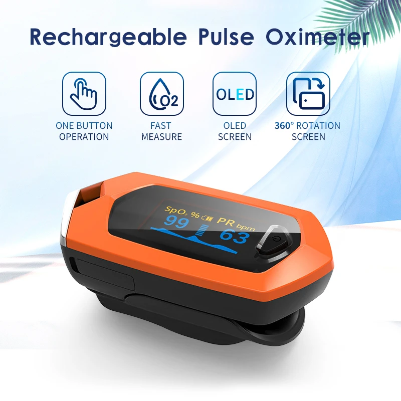 Prst Pulzný Oximeter Prenosné Pulsioximetro SpO2 PR OLED Nabíjateľná Oximetro De Dedo Heart Rate Monitor Nasýtenia Meter