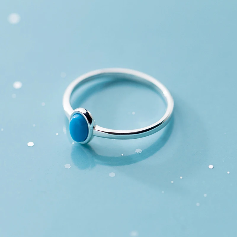 Prstene Pre Ženy 925 Sterling Silver Kórejský Snubný Prsteň Modrá Prst Zapojenie Darček Šperky