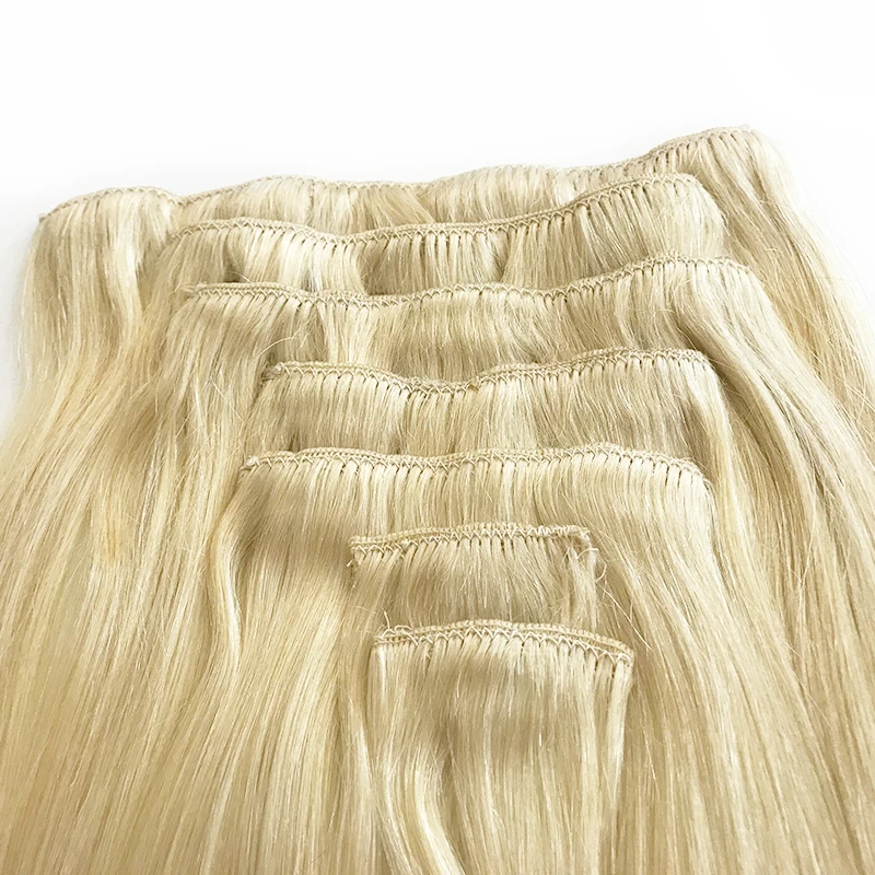 Prírodná Čierna #1B/ Blond #613/#27 Rovno Clip In Ľudské Vlasy Rozšírenie Ali Kráľovná Vlasy 120Gram 7Pcs/pc Stroj Vyrobený Remy Vlasy