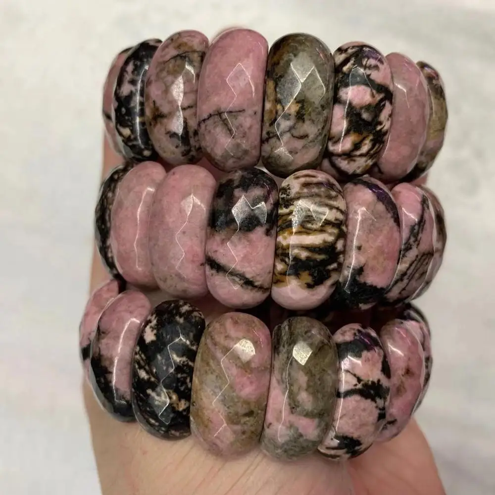 Prírodné Rhodonite kameň korálky náramok prírodný drahokam náramok DIY šperky náramok pre ženu, darček veľkoobchod !