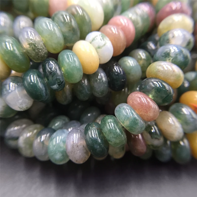Prírodné zelené Indiánske agates Rondelle kameň korálky kúzlo voľné Disk kameň dištančné korálky pre KUTILOV, šperky, takže náhrdelník veľkoobchod