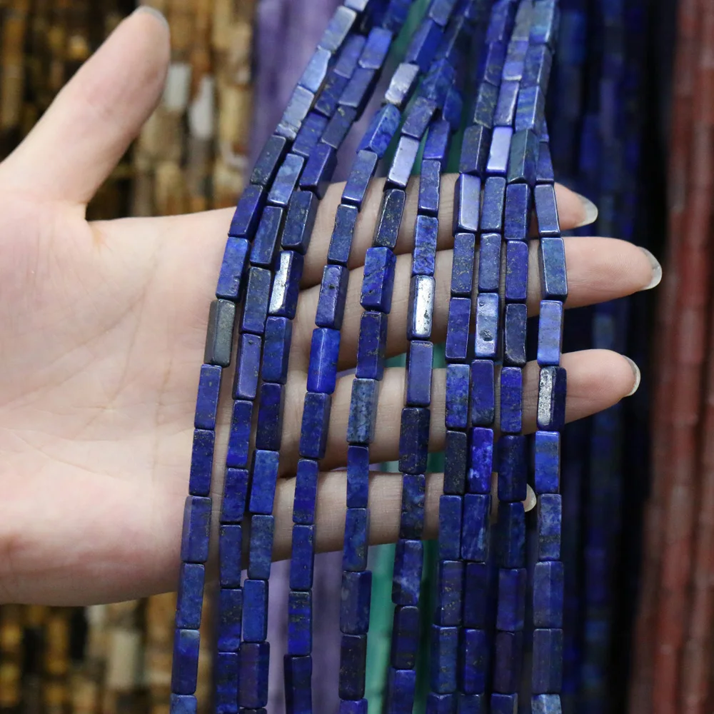 Prírodný Kameň Obdĺžnikový Scatter perličiek agates Lapis lazuli string Korálky pre Šperky, Takže DIY Náhrdelník Náramok 4x13mm