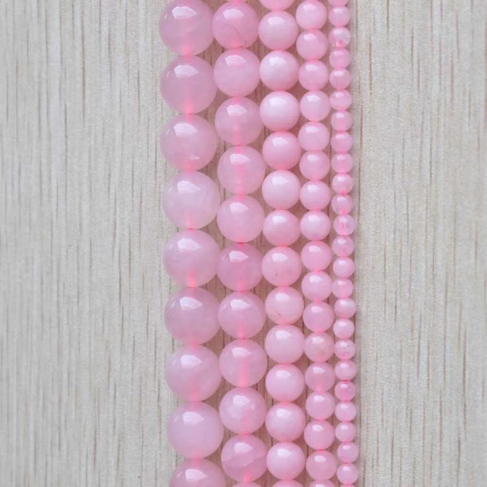 Prírodný kremičitý kameň ružové kolo voľné Korálky pre šperky, Takže DIY Náramok, Náhrdelník 4 6 8 10 12 mm Veľkoobchod doprava zadarmo