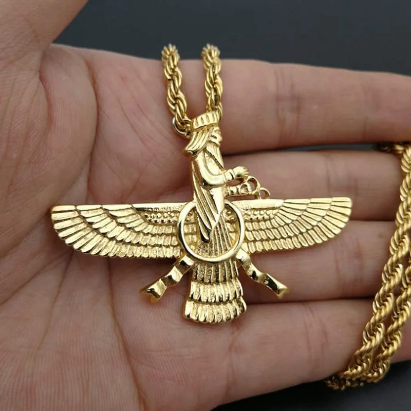Punk Zlato Ahura Mazda Oheň a Svetlo Pravdy Zoroastrianizmus Amulet Náhrdelníky pre Mužov