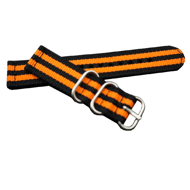 PÁN NENG Značky 18 mm 20 mm 22 mm 24 mm Black-Orange Pruhy Nylon textílie watchband Hodinky Remienok Kapela Spony z Nehrdzavejúcej ocele Krúžok