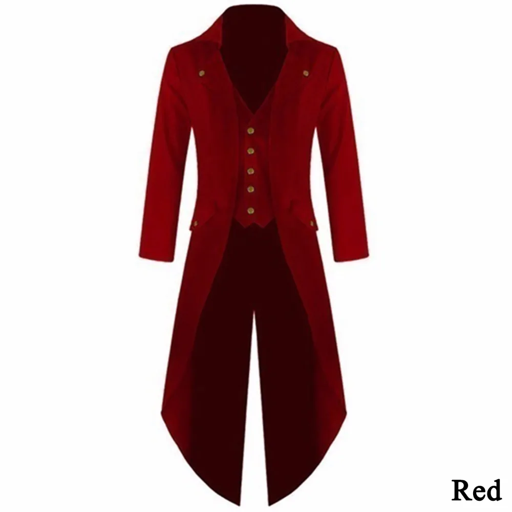 Pánske Kabát Vintage Steampunk Retro Tailcoat Bunda s Dlhým Rukávom Singel svojim Gotický Viktoriánskej Frock Kabát Plus Veľkosti 4XL#257805