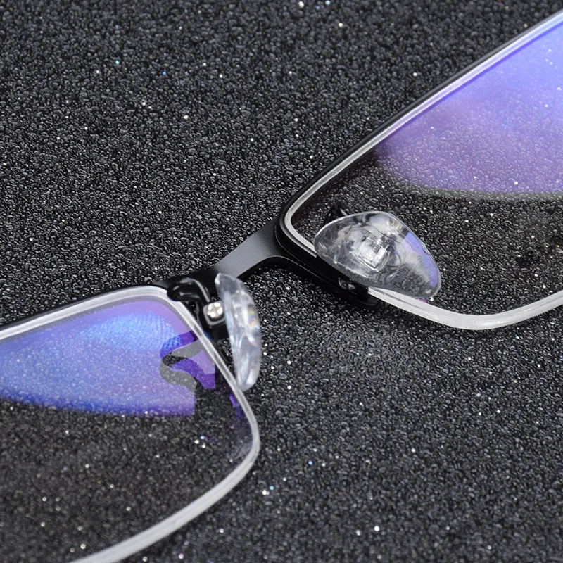 Pánske Okuliare dioptrické Optické Kovové Pol Rámu Okuliarov Módne Transparentné Objektív Proti Modré Svetlo Okuliare