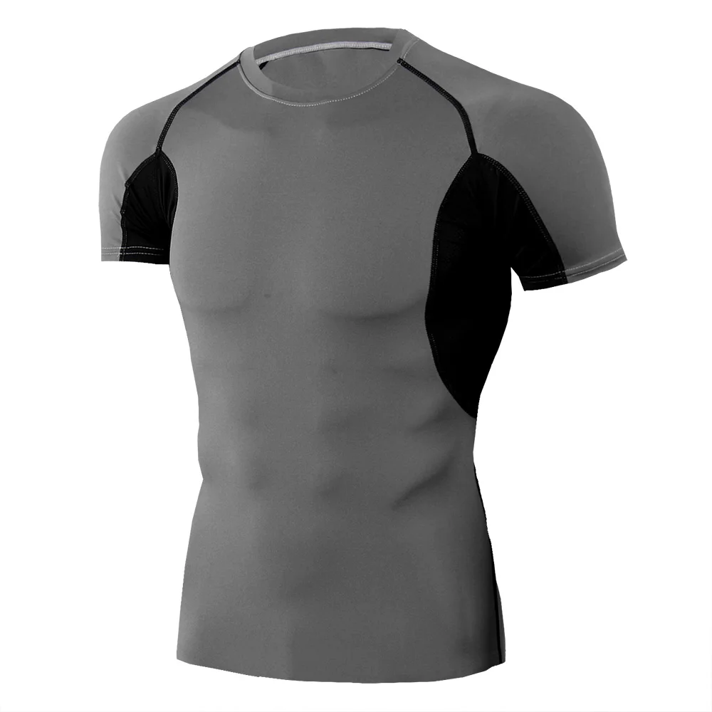Pánske quick-dry beží tričká fitness dres s kompresiou športové pánske kompresné telocvični oblek
