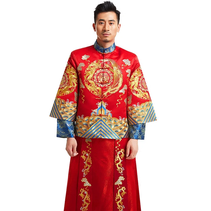 Pánskeho oblečenia 2019 Nových Čínskych Mužov, Svadobné Oblečenie Ženícha Čína Oblečenie pre Mužov, Čínske Tradičné Výšivky Oblečenie