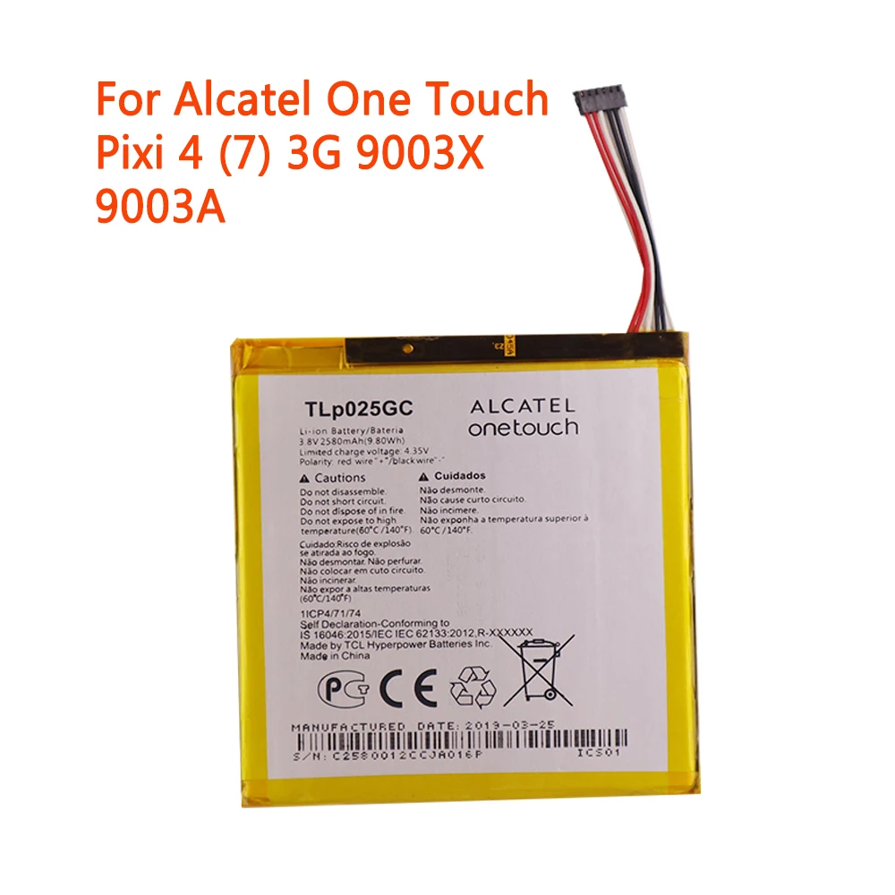 Pôvodnej vysokej kvality TLP025GC 2580mAh Batérie pre Alcatel One Touch Pixi 4 (7) 3G 9003X 9003A Mobilný telefón Batéria