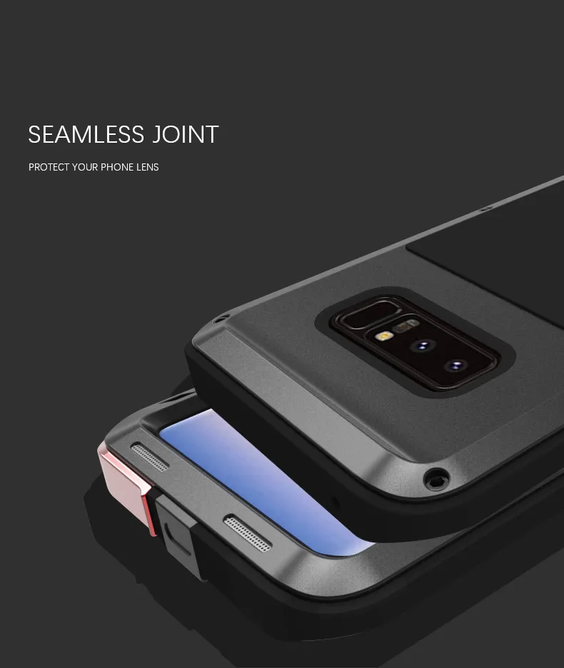 Pôvodná Láska Mei Silný obal Pre Samsung Galaxy Note 8/ poznámka 8 6.32 palcový Shockproof Kovové Hliníkové puzdro + Balík