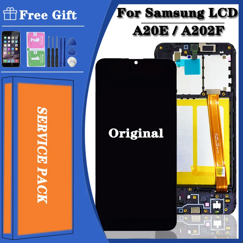 Pôvodné A20E LCD Samsung Galaxy A20E Displej S Rámom 5.8