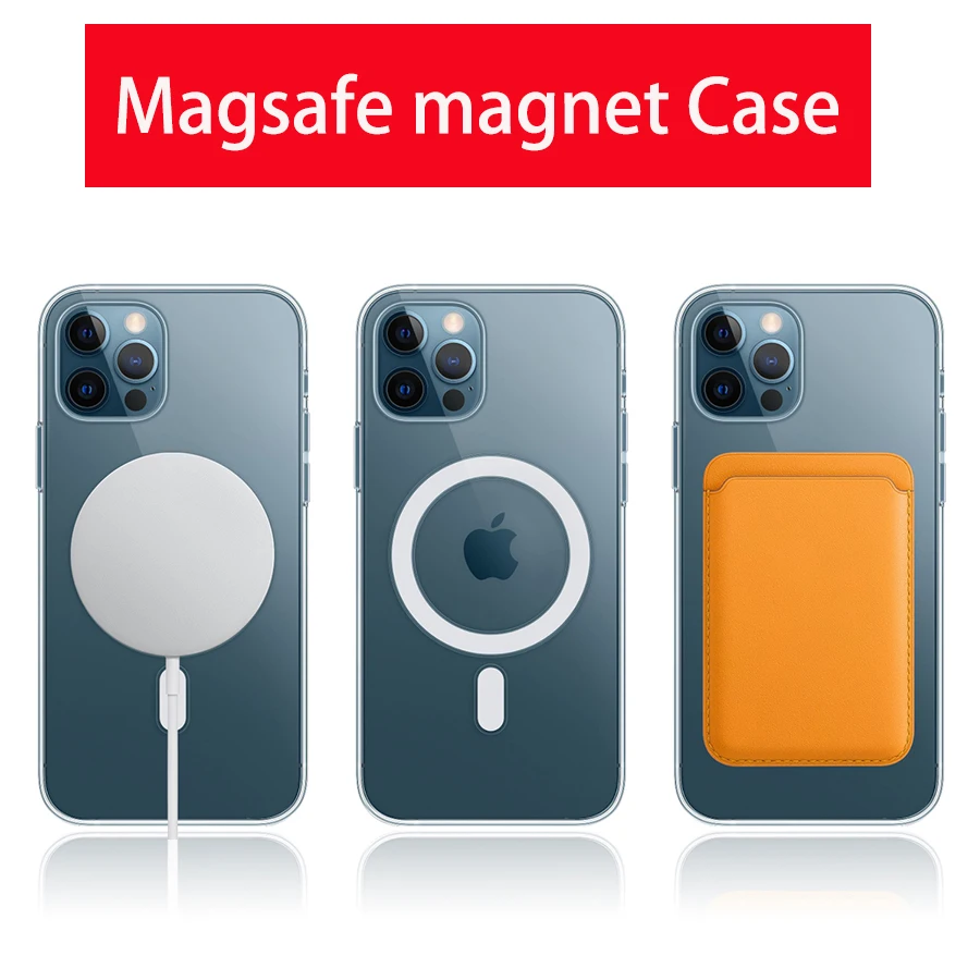 Pôvodné jasné, Telefón puzdro Pre iphone 12 Pro Max 12 mini Magnet Magsafe Vzduch Armor Transparentné Shockproof Ochranné Zadné Kryty