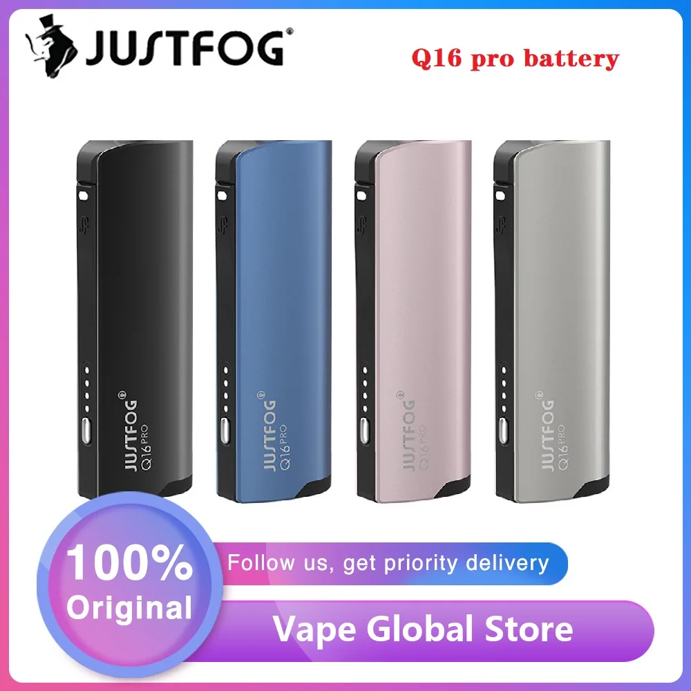 Pôvodné JUSTFOG Q16 Pro Batéria Mod s 900mAh Batéria & 4 Variabilné Napätia Úprava 510 Závit pre JUSTFOG Q16 Pro Rozprašovač