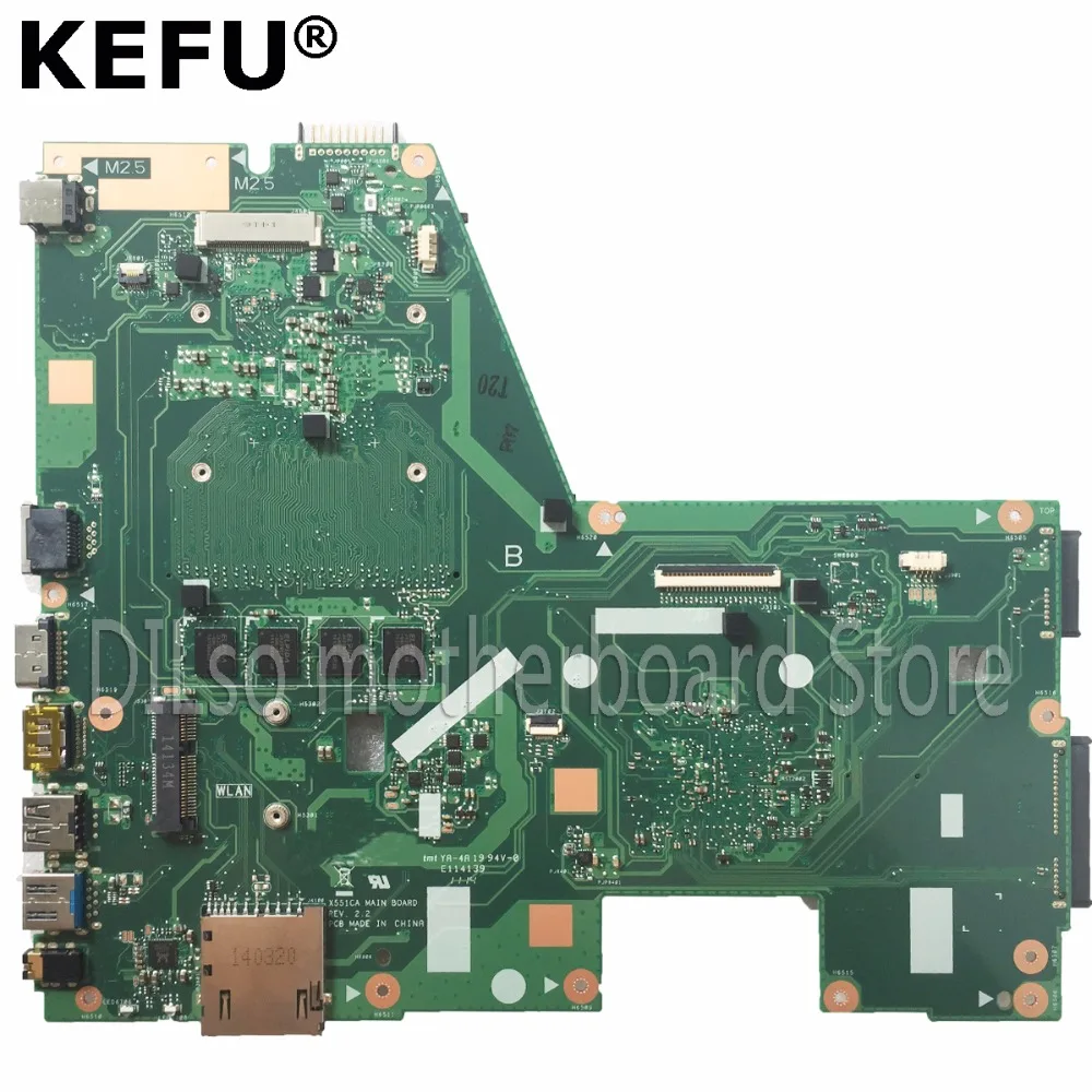 Pôvodné KEFU X551CAP Pre ASUS X551CA F551CA Notebook Doske F551CA Doske REV2.2 I3 CPU 4GB Test pracovať