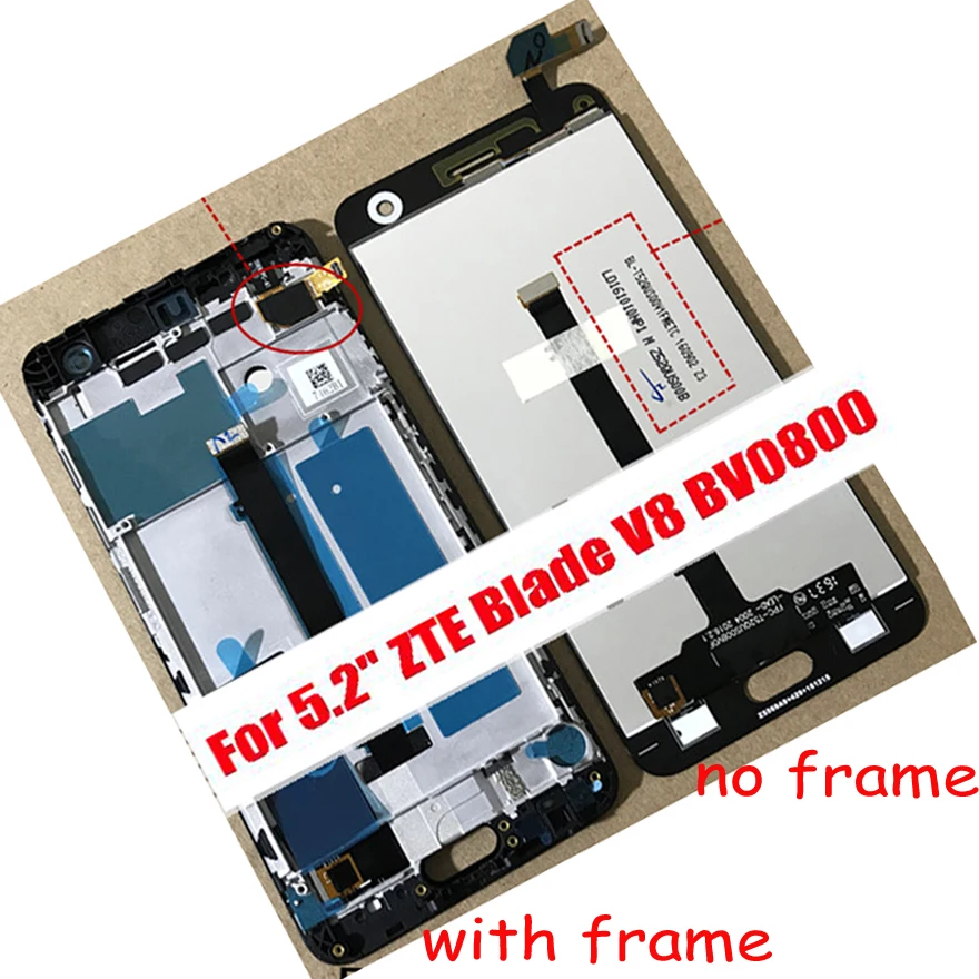 Pôvodné LTPro LCD Pre ZTE Blade V8 BV0800 LCD Displej Dotykový Displej Digitalizátorom. Displej S Rámom Montáž DOBREJ Práce 5.2