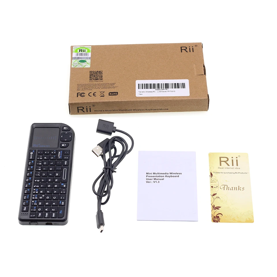 Pôvodné Rii Mini X1 portugalský Mini Bezdrôtová Klávesnica s Myšou TouchPad pre Android TV Box Mini PC Set-Top Box 2.4 GHz