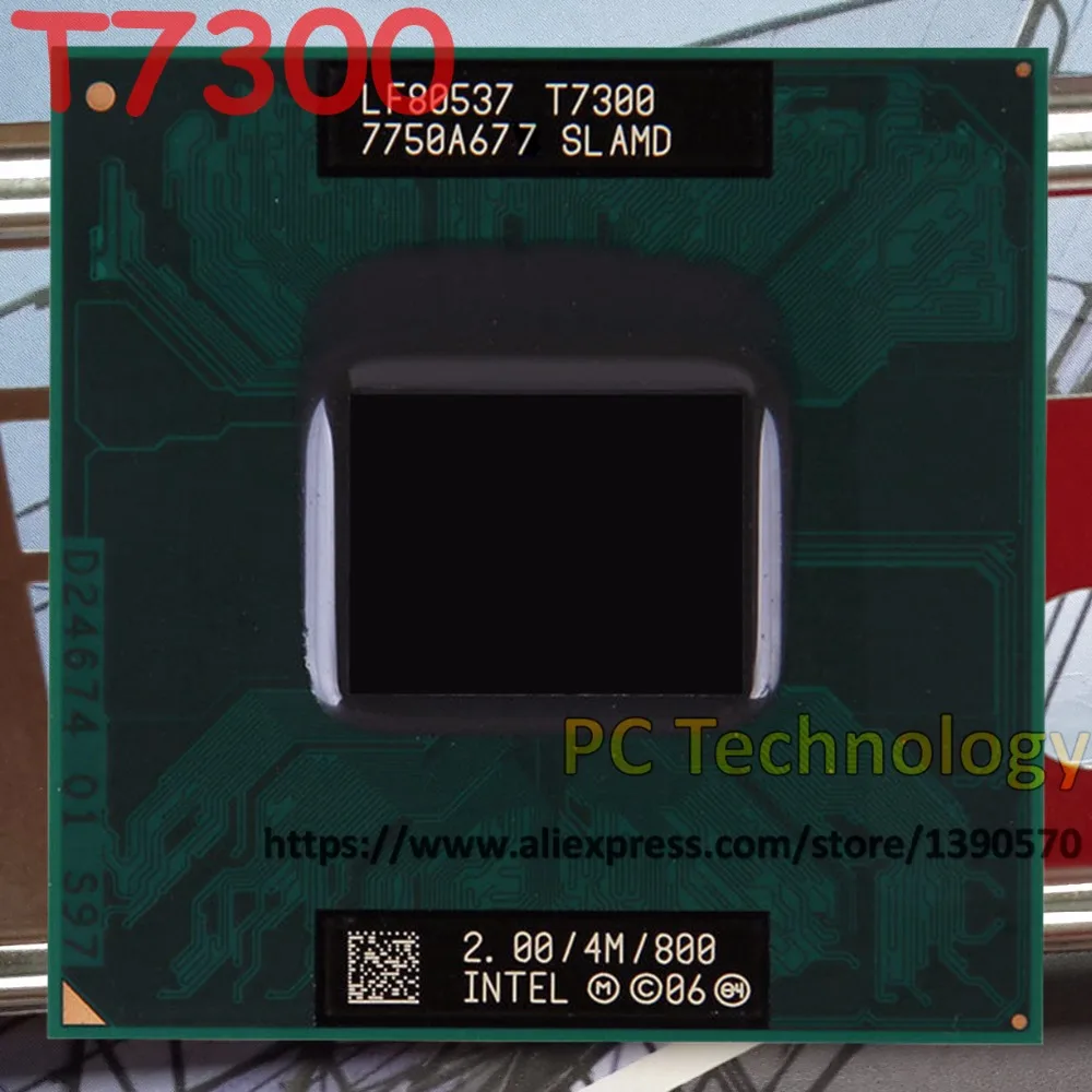 Pôvodné T7300 Intel Core2 Duo (4M Cache, 2.0 GHz, 800 mhz FSB) Socket 479 podporu 965 notebook procesor doprava zadarmo