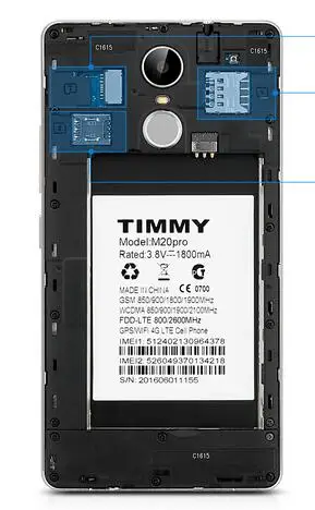 Pôvodné TIMMY M20 Pro telefón batéria 3000mah pre 5.5