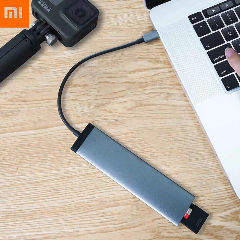 Pôvodný Xiao mijia MIIIw 7 v 1 Typ-c, HDMI, USB 3.0 TF SD Kariet PD Nabíjacieho Adaptéra ROZBOČOVAČ pre Mobilný Telefón iPhone