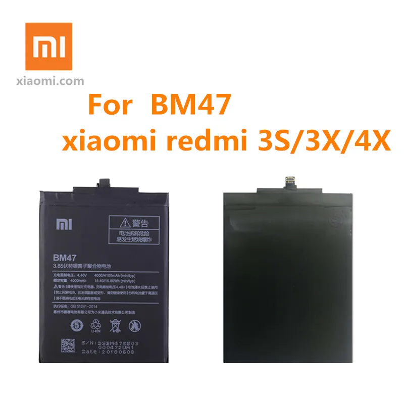 Pôvodný Xiao Redmi 3 BM47 Batérie bm47 Nahradenie Veľká Kapacita 4000mAh Li-ION Batéria Hongmi Redmi 3 Pro 5.0 inch Smart