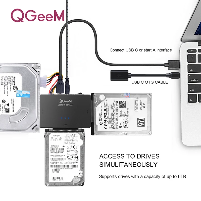 QGEEM SATA na USB 3.0 IDE Adaptér USB2.0 Sata Kábel pre 2.5 a 3.5 SATA IDE Adaptéra Jednotky Pevného Disku USB, C OTG HDD SSD USB Previesť