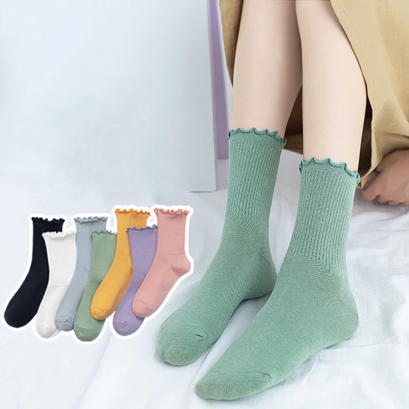 QIWN 3Pair/veľa Instagram Teplé Ponožky dámske Módne Farby Pevné Bavlnené Ponožky Jogy Ponožky Žena Dievčatá Príležitostné Športové Ponožky