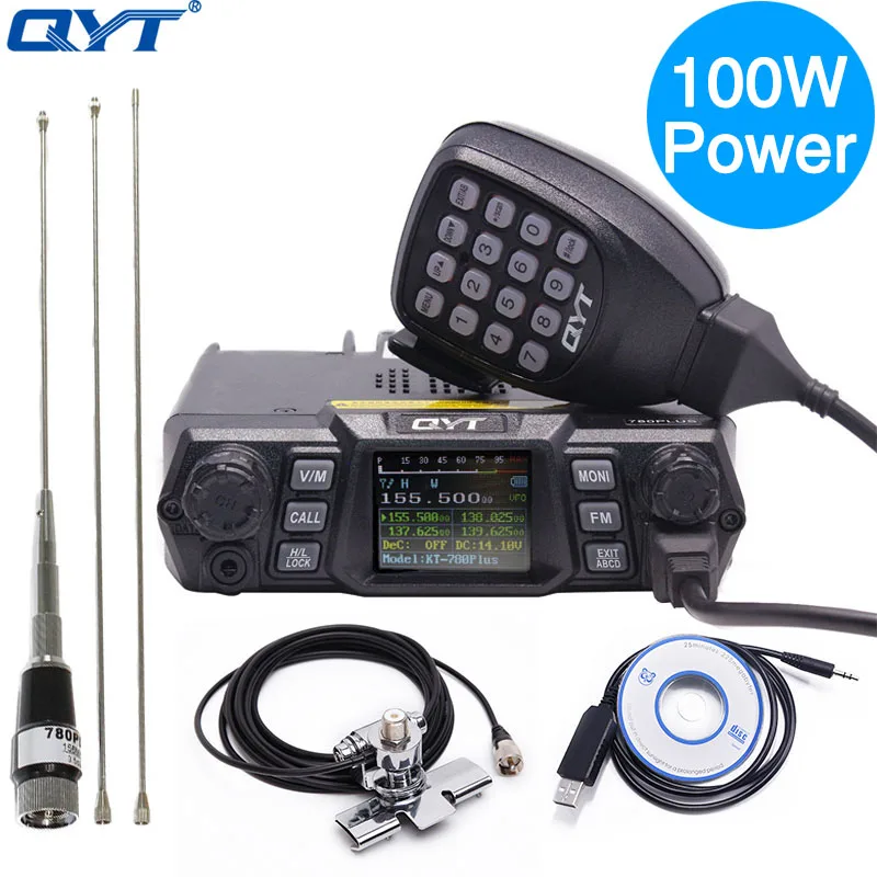 QYT KT-Plus 780 100 Wattov Silný VHF 136-174mhz Ham Mobile Radio Vysielač KT780 200channels Dlhý rad komunikačných auto