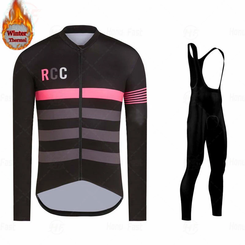 RCC Pro Team Dlhý Rukáv Cyklistika Dres Nastaviť Náprsníkové Nohavice Ropa Ciclismo Cyklistické Oblečenie MTB Bike Jersey Jednotné Oblečenie Raphaing