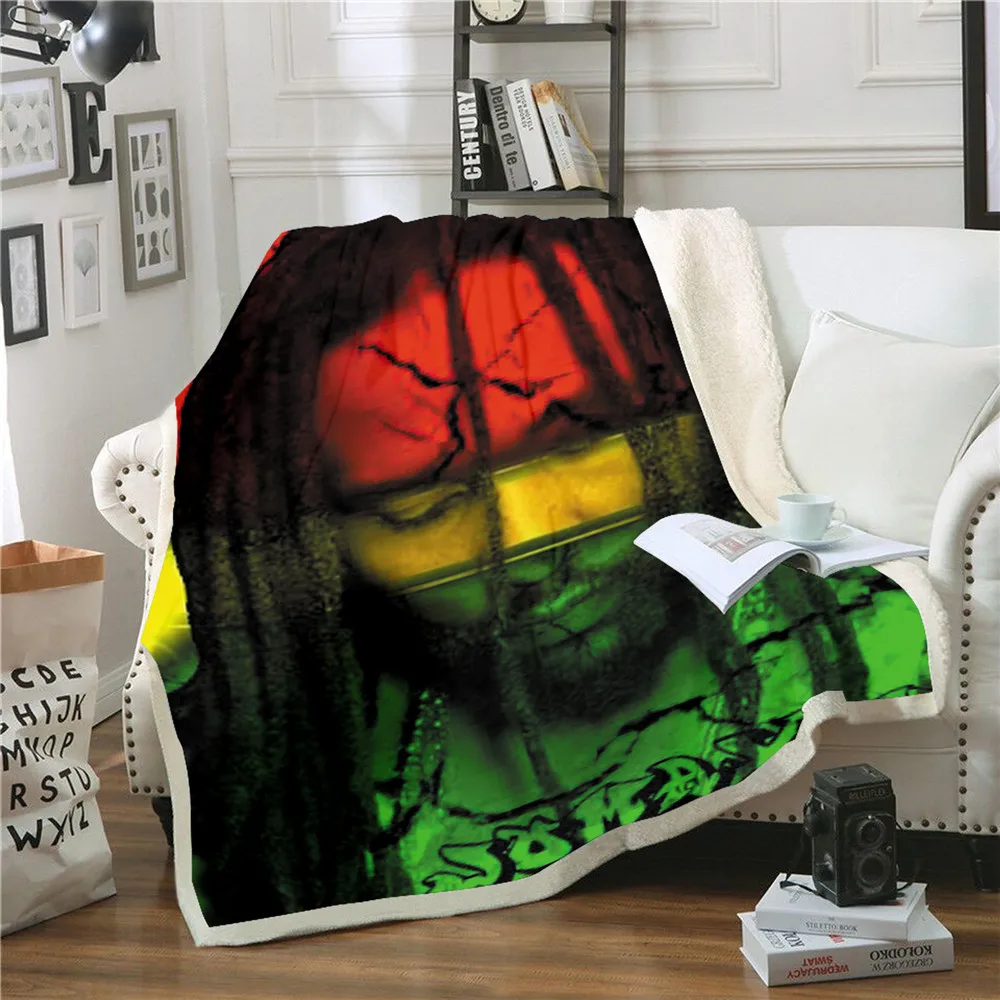 Reggae Spevák Bob Marley Burín Chudá Prehoz Cez Posteľ Hodiť Posteľ Deka Pohovka Kreslo Zvyšok Posteľná Bielizeň Domáce Vnútorné Deka Dospelých Detí 11