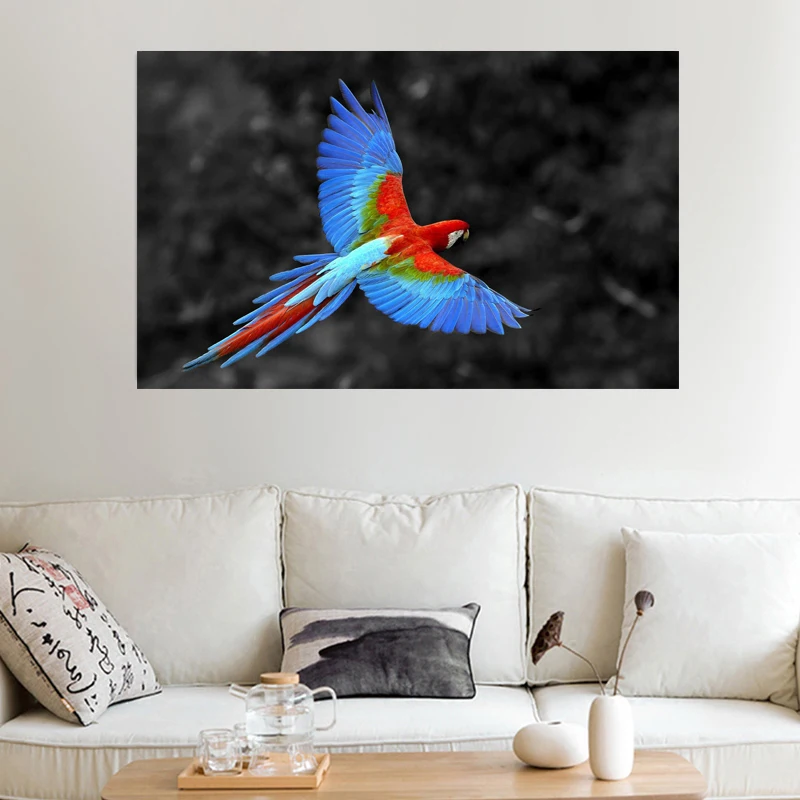 RELIABLI UMENIE Modrá Lietajúci Papagáj horizontálne Plátne Obrazy Pre Obývacia Izba Dekor Zvierat, Obrázky, Plagáty A Vytlačí Bez Rámu