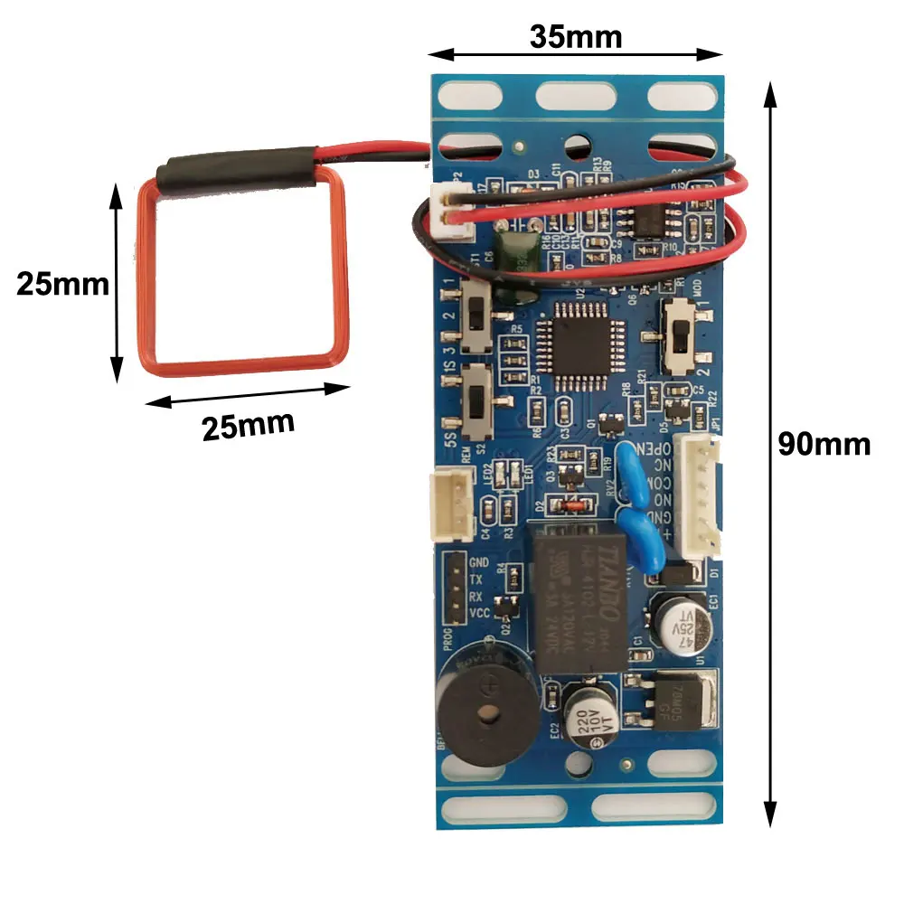RFID ID Vložené Access module,intercom buliding riadenia prístupu k výťahu ovládanie s 2 ks matka IC karty 10pcs ID príveskom,min:1pcs