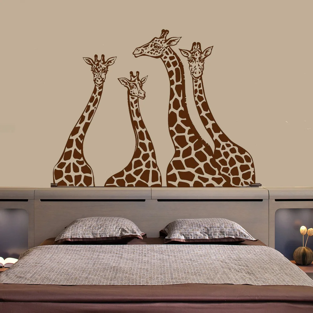 Rodina Žirafa Samolepky na Stenu Africké Safari Zvierat Jungle Obtlačky Vinyl Interiéru, Domáce Dekorácie Škôlky, Detská Izba nástenné Maľby ph188