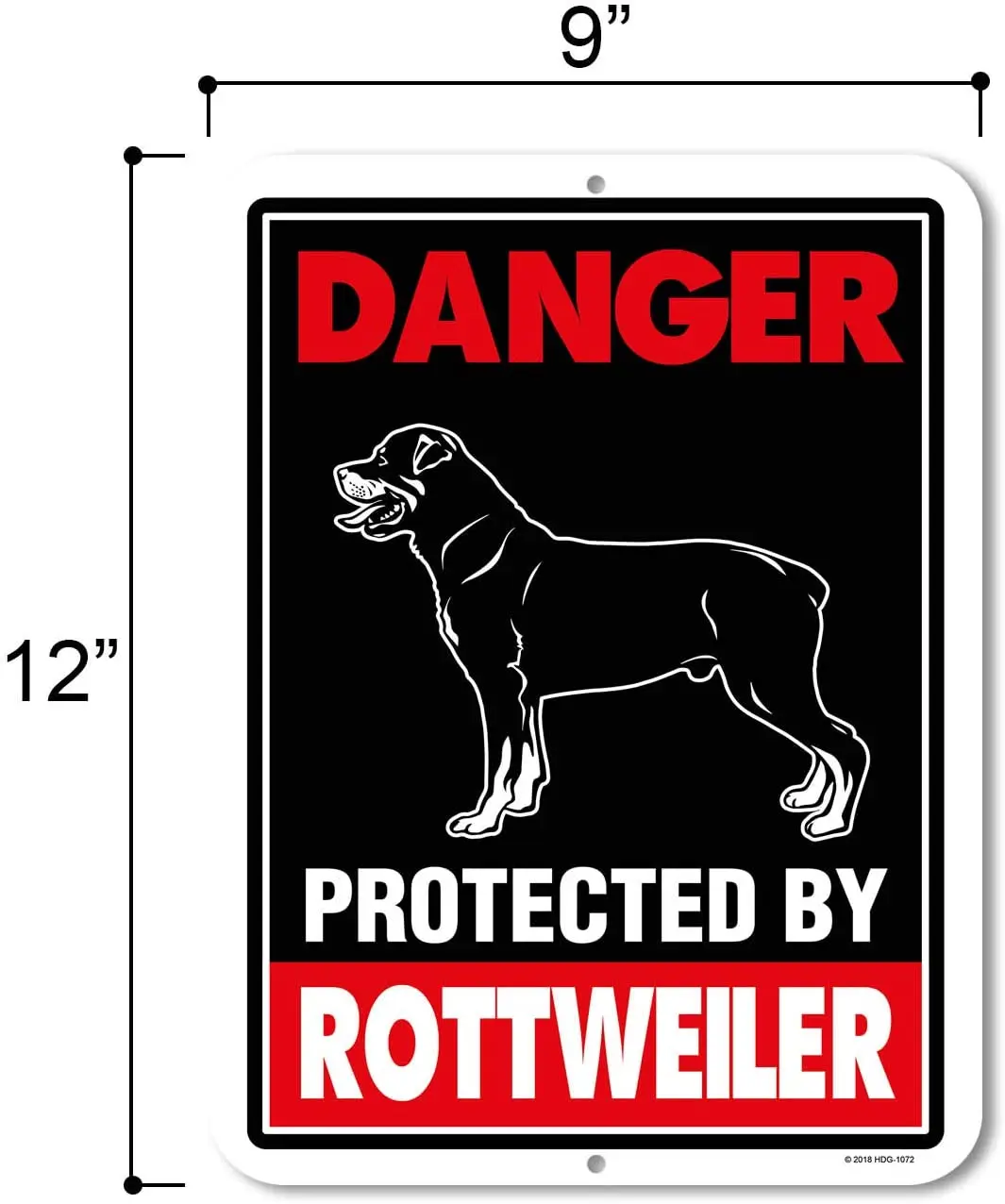 Rotvajler Prihlásiť Nebezpečenstvo Chránené Rotvajler 9 x 12 Palcové dajte si Pozor na Psa Upozornenie Kov Hliník, Cín Sign - dajte si Pozor na Psov