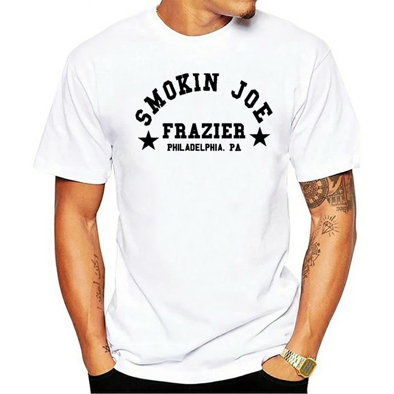 Roupa 2021 t-shirt smokin joe frazier kolónka ginásio treinamento 5220