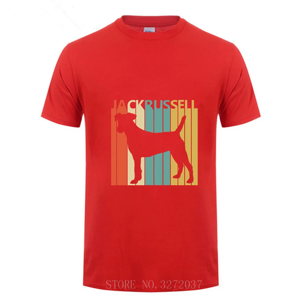 Ročník 1970 Kvetinový vzor Jack Russell T košele mužov teriér poriadne tetovanie tričko roztomilé zvieratko bad pes T-shirt človek psa milovníkov Tees