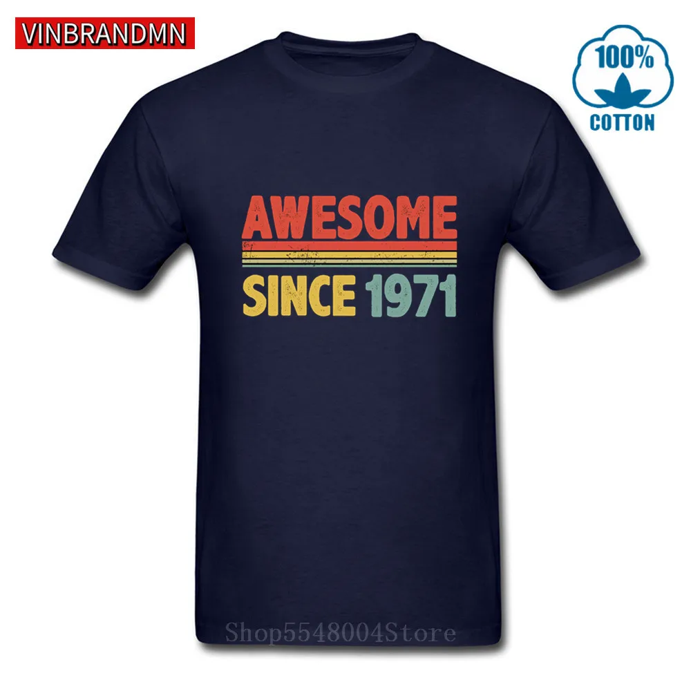 Ročník 1971 T shirt mužov Retro Narodil v roku 1971 T-shirts 49th Narodeniny Ideálny Darček Tee tričko pre Otca OTEC BF tričko Topy Camiseta