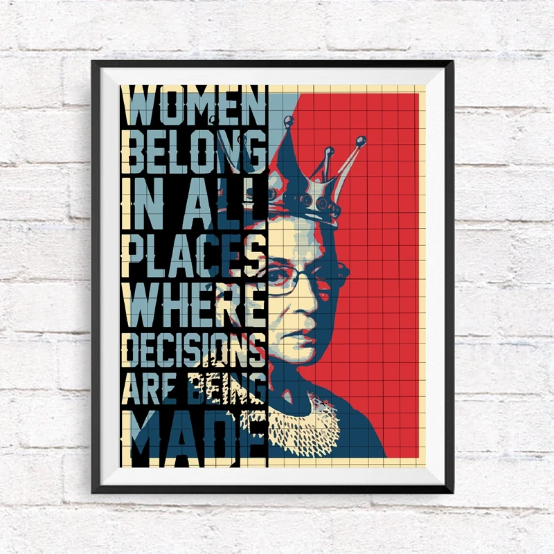 Ruth Bader Ginsburg Wall Art Plátno Plagáty Tlačí Ženy Patria Všetky Miesta Rozhodnutí Citácie Maľovanie Obraz Domova