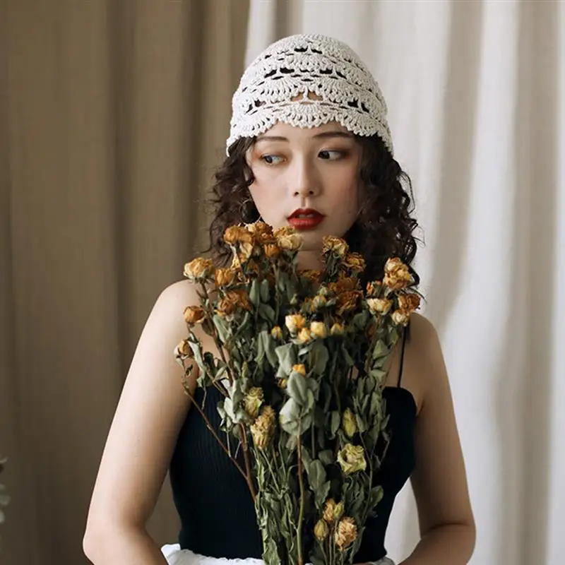 Ručne Háčkované Čipky Klobúk Vintage Turban Bežné Spp Elegantné Čiapočku pre Ženy, Dievčatá
