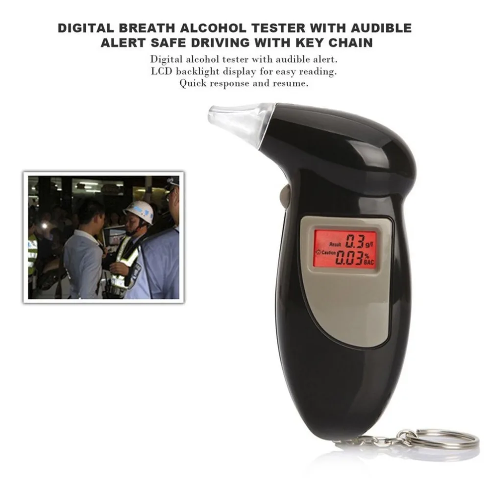Ručné Podsvietenie Digitálny Alkohol Tester s 31pcs Mouthpieces Digitálny Alkohol Dych Tester Breathalyzer Analyzer Detektor