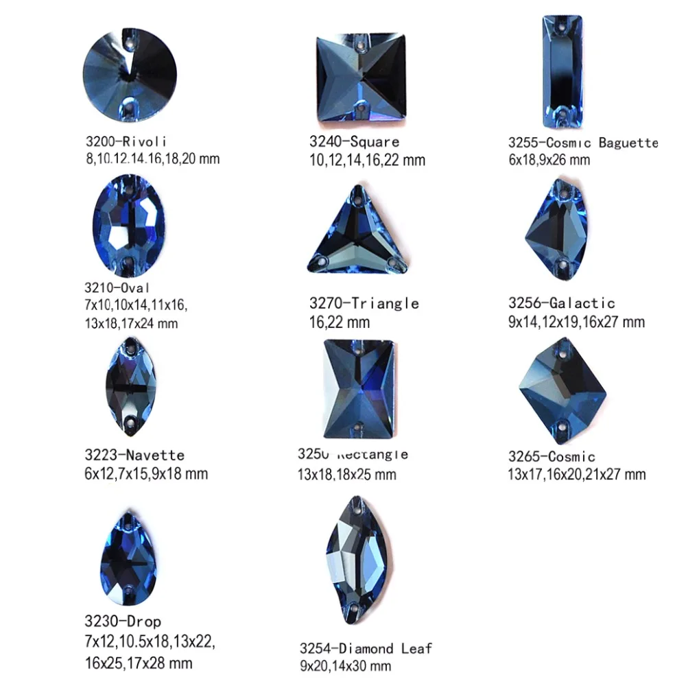 Rôzne Tvary Sapphire Crystal Drahokamu Šiť Na Gem Kamienkami Diamante Diamond Šitie Strihanie Zrkadlo Dekorácie