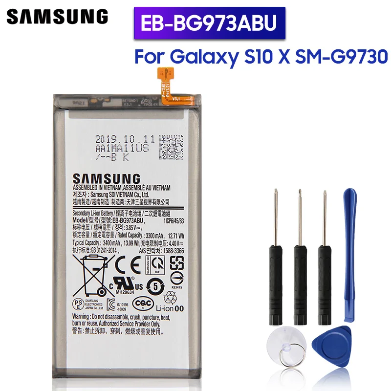 Samsung Originálne Náhradné Batéria EB-BG973ABU EB-BG973ABE Pre Samsung Galaxy s rezacím zariadením S10 X SM-G9730 S10 Autentická Batéria 3400mAh