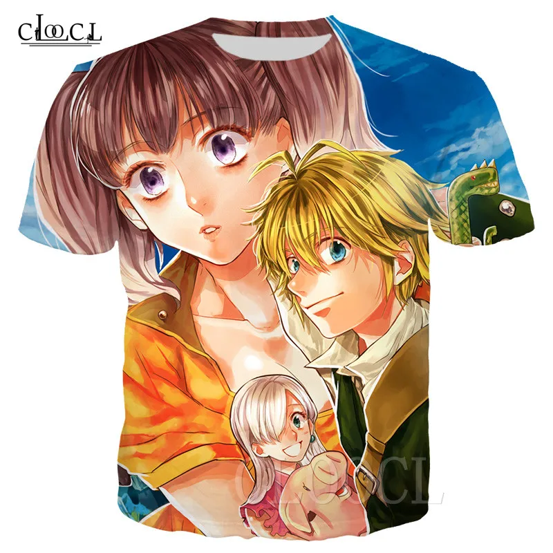Sedem Smrteľných Hriechov Anime T-shirts Módne Harajuku, Mikiny Meliodas Diane Tlač 3D T Shirt Hip Hop T-shirt Muži Ženy Pulóver