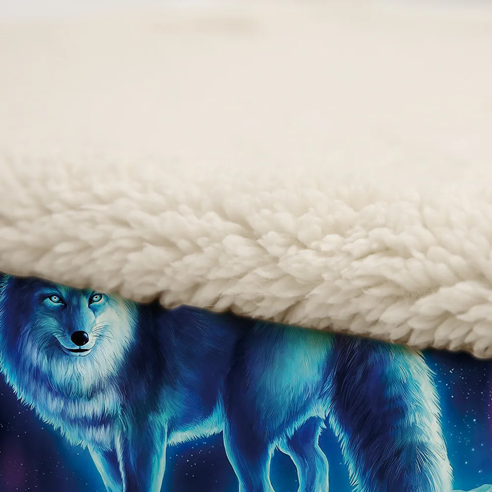 Sen NS hot predaj deka klimatizácia je hrubé double-layer plyšové 3D digitálna tlač deka vlk série factory veľkoobchod